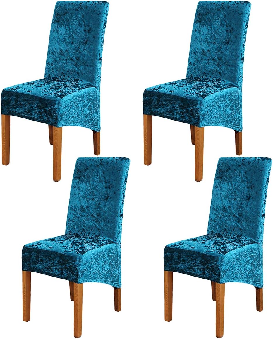 ele ELEOPTION Crushed Velvet Stretchable Elastic Chair Covers for Dining Room Wedding Banquet Party Decoration