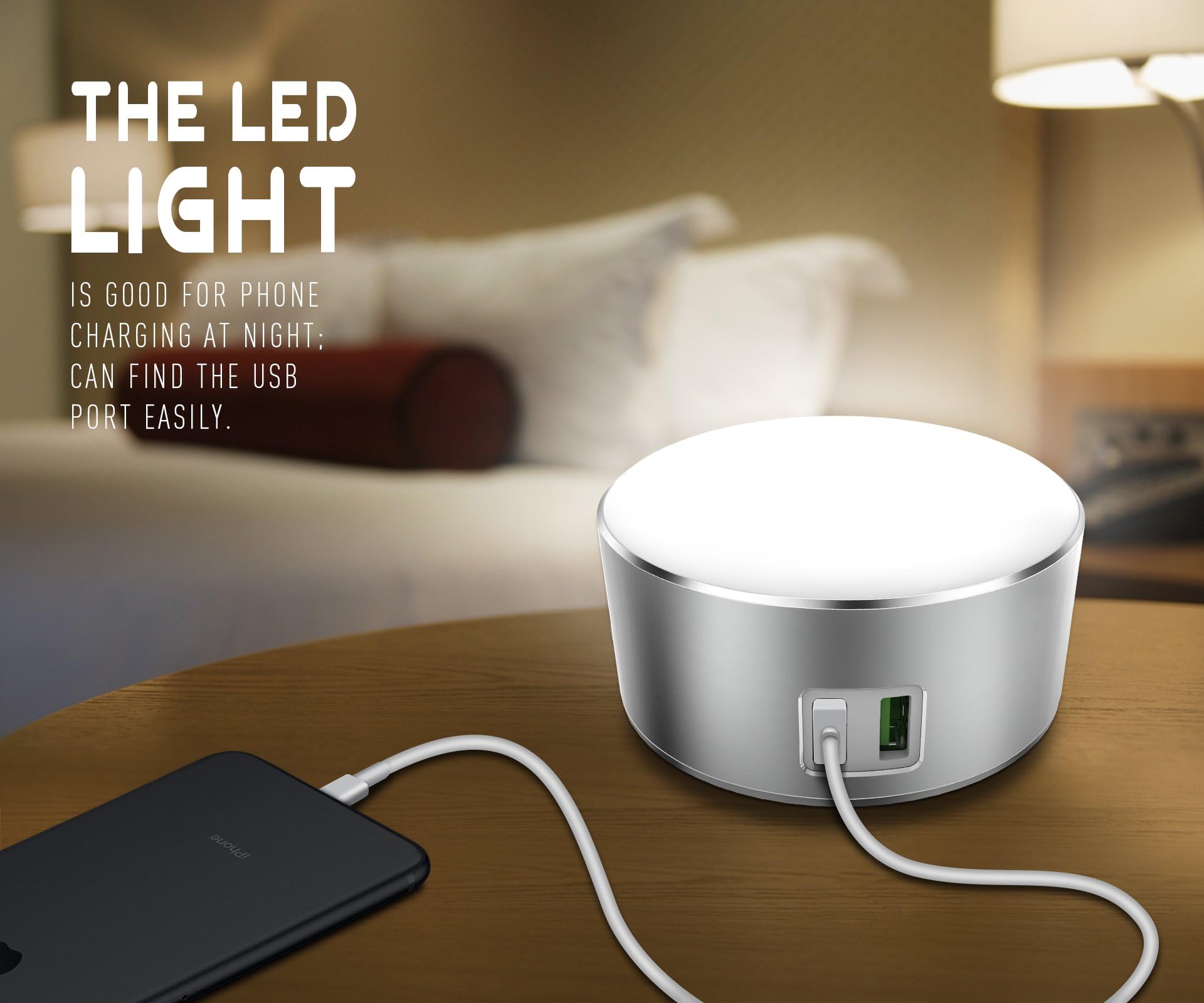 LED Night Lamp, Touch Lamp USB Ports Portable 3 Mode Dimmable Creative Gift, Desk Lamps for Bedroom Home Night Kids Sleep