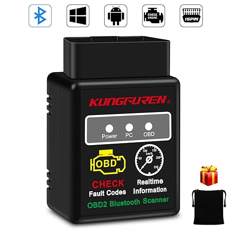 kungfuren OBD2 Diagnosegerät, WiFi OBD2 WLAN Diagnose Scanner für iOS iPhone Android Windows Torque EOBD OBDII für Auto Car P
