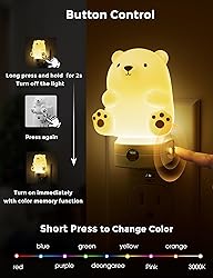 L LOHAS LED Night Light for Kids, 3D Cute Bear