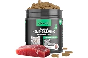 Hemp Calming Chews for Cats Anxiety 200 pcs - Feline Anxiety Relief with Melatonin - for Stress, Travel, Check-up, Barking or