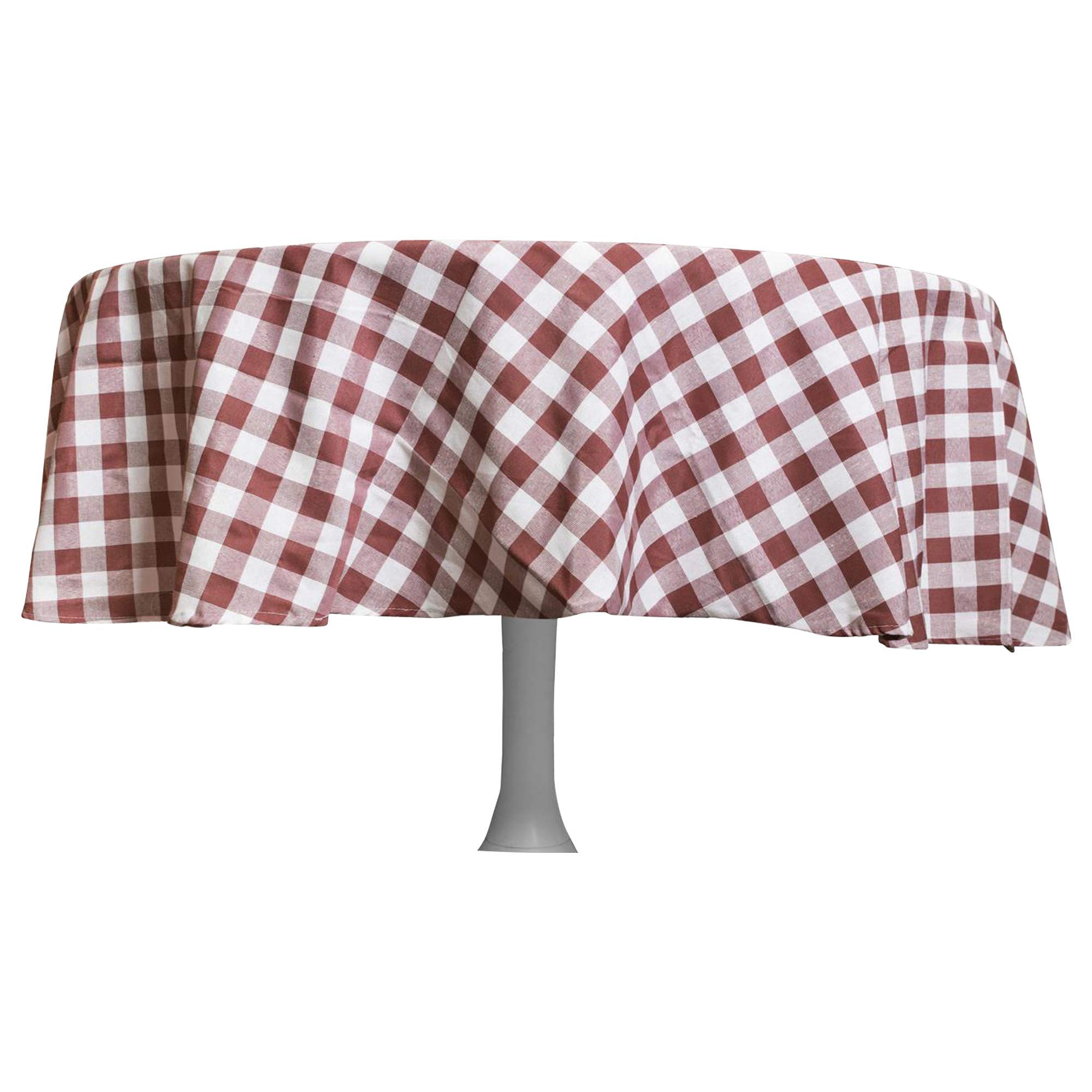 Duck River Textile Buffalo Check Plaid Gingham Window Curtain Set, Wine, 58x102