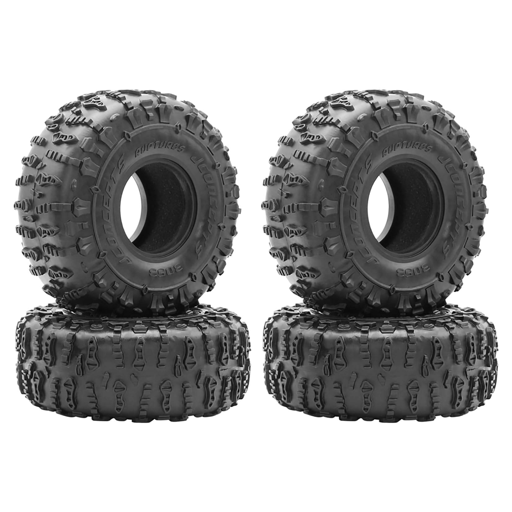 RC Car Wheel Tires 1.9/2.2 Inch Rubber Tyre 120X50mm 1.9/2.2 Wheel Tires Set for 1/10 RC Crawler TRX4 TRX6 Axial SCX10 AXI03007 90046 BRX10 Wheel 90018 (1.9inch Wheel Tires Black)