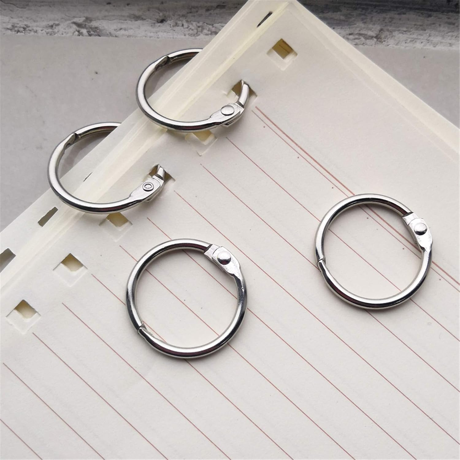 Antner 100 Pieces Loose Leaf Binder Rings, 1" Diameter, Nickel Plated Metal Office Book Rings Key Rings : Office Products