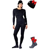 Merino.tech Merino Wool Base Layer Women Set - Midweight Merino Wool Underwear Women Top, Bottom