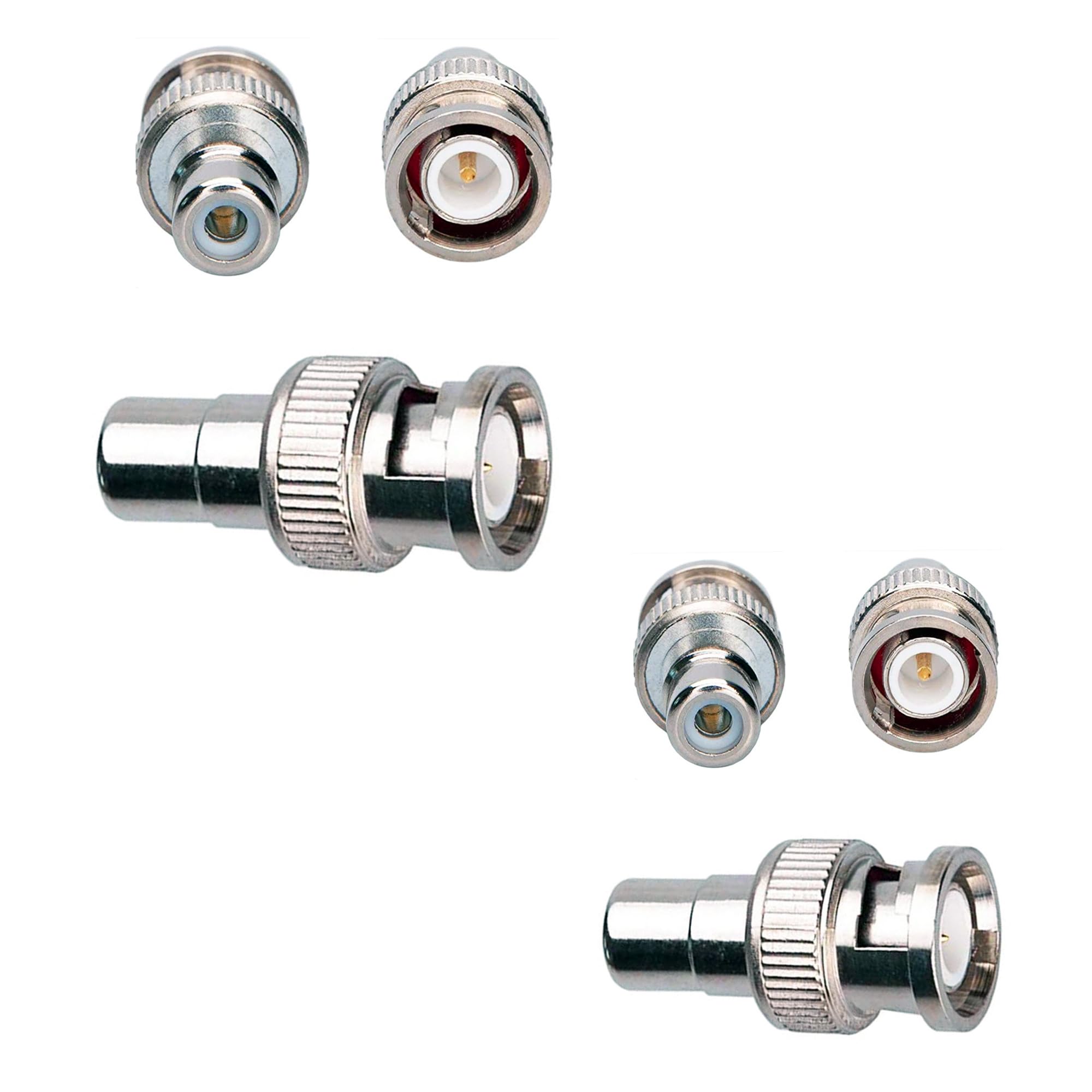 SHANFEILU BNC to RCA Adapter BNC Male to RCA Female Connector Coaxial Adapter Coupler for Closed-Circuit TV Surveillance Camera DVR Switcher TV Cable 6pcs