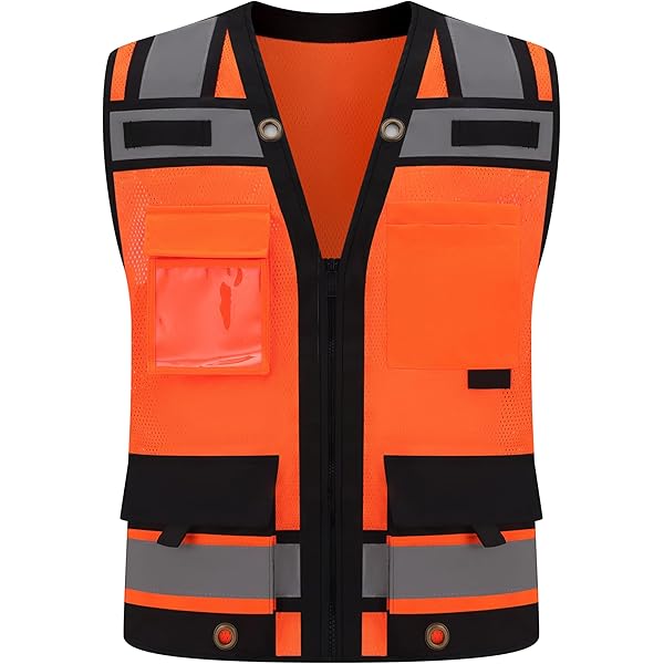 TopTie Hi-Vis Construction Work Surveyor Vest, Multi Pockets