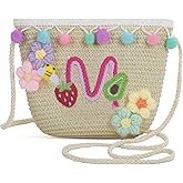 Letter Small Woven Straw Summer Beach Tote Bag for Women 2025,Woven Straw Beach Purse Shoulder Crossbody Bag for Women 2025