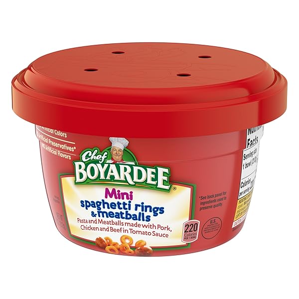 CHEF BOYARDEE MINI-BITES SPAGHETTI RINGS & MEATBALLS, 7.5 OZ