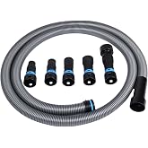 Cen-Tec Systems 94698 Quick Click 10 Ft. Hose for Home and Shop Vacuums with Expanded Multi-Brand Power Tool Adapter Set for Dust Collection