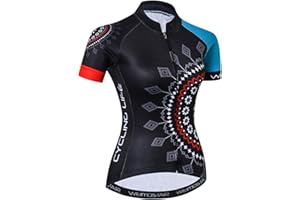 PSPORT JPOJPO Women's Cycling Jersey Sleeveless Short&Long Sleeve Bike Shirt Half Zipper Road Bicycle Biking Tops CF3