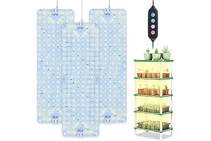 ORCHBLOOM 3Pack Flat Panel Grow Lights for Indoor Plants, Seed Starting, Vegetables with 4/8/12 Hr Timer, 30W Full Spectrum LED Plant Growing Lamps for Cabinet/Shelves/Greenhouse, Plug-and-Play, Connect Freely