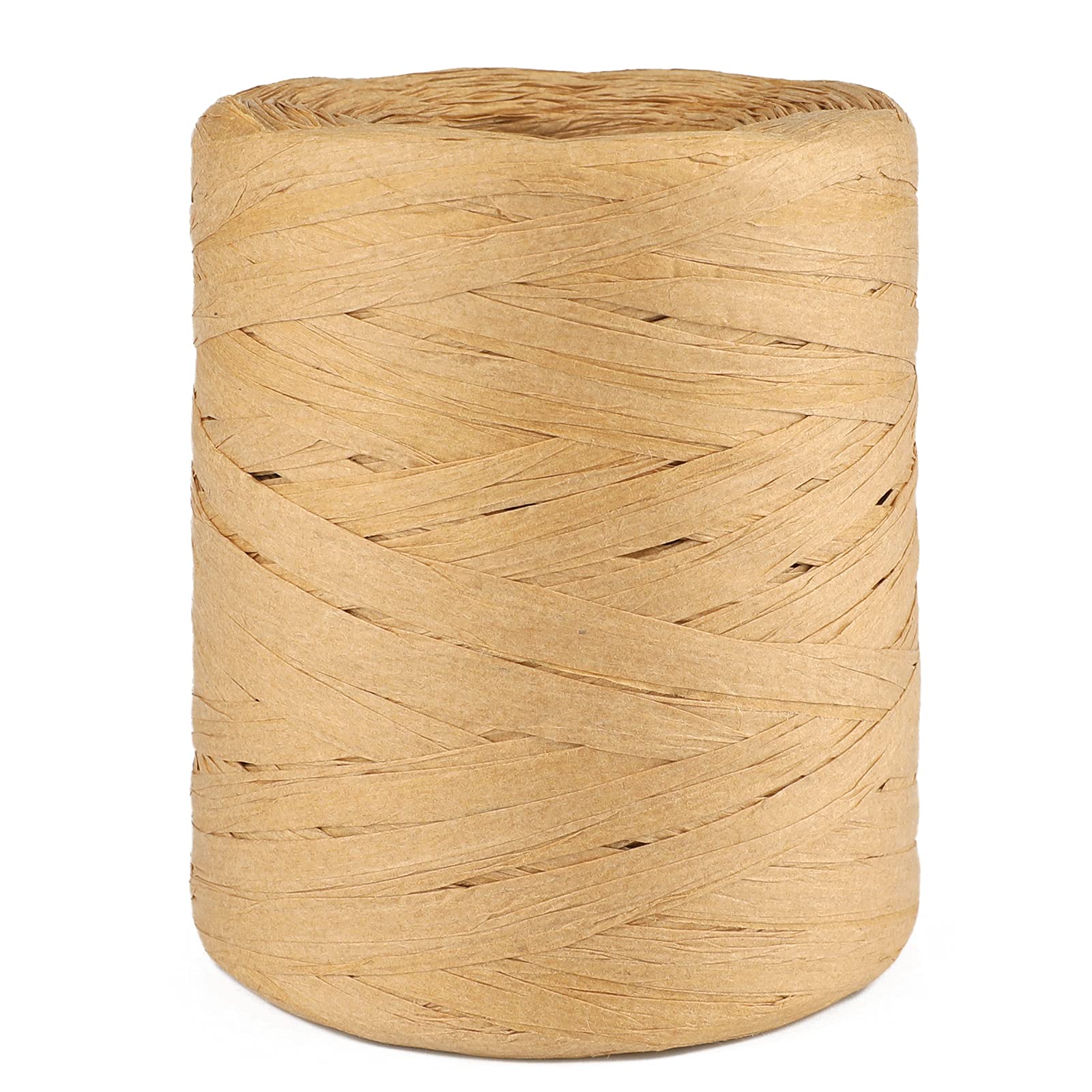 jijAcraft Raffia Paper Twine String, 200M Matte Paper Ribbon, 1/4 Inch Wide Packing String for Gift Wrapping