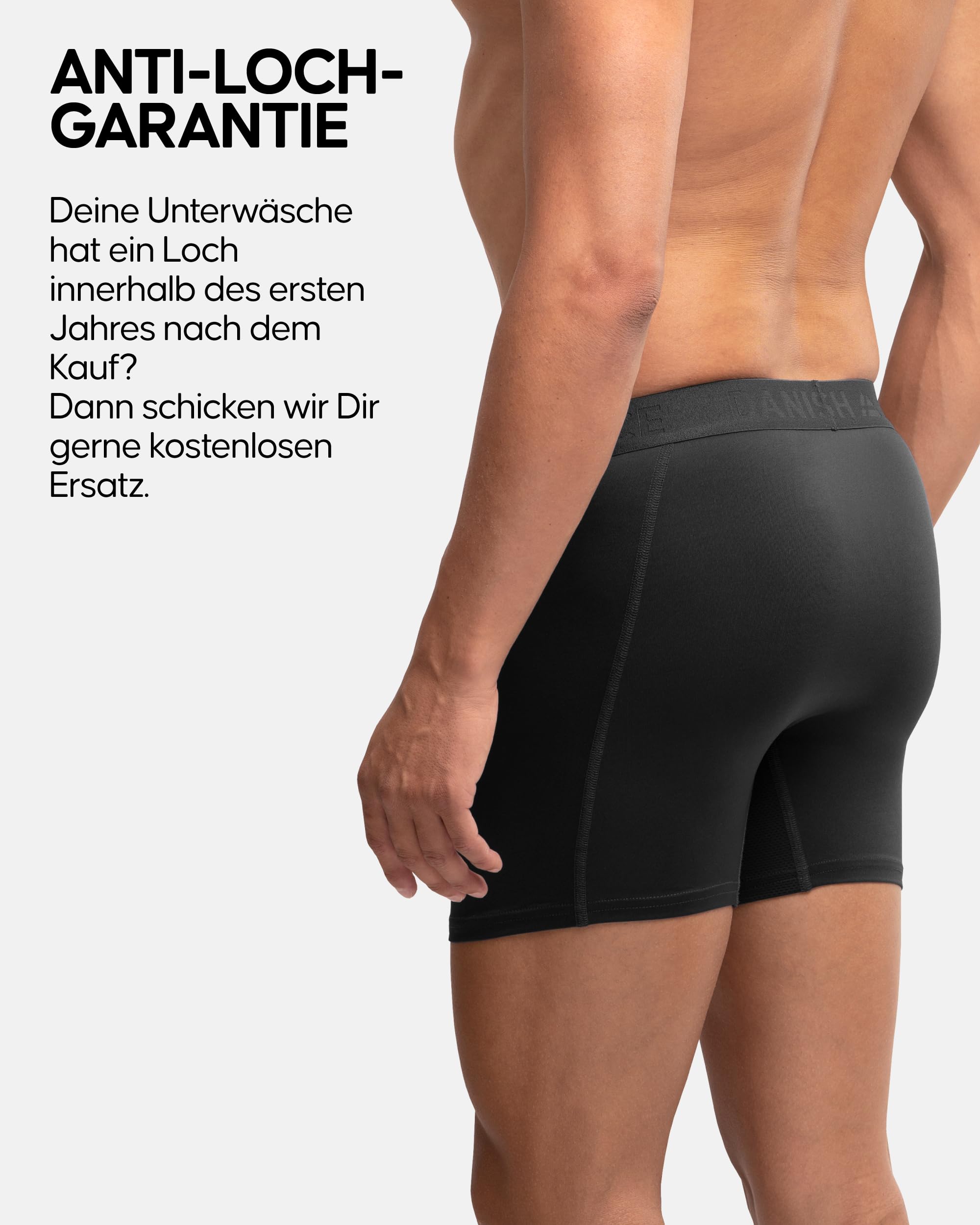 DANISH ENDURANCE 6er Pack Sport Boxershorts Herren, Mit regulärem oder langem Bein, Schwarz, L 4