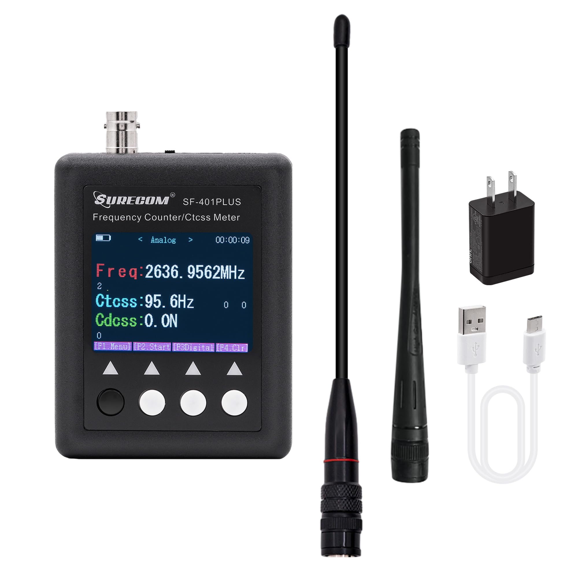 Mcbazel Surecom SF401 Plus 27Mhz-3000Mhz Radio Portable Frequency Counter Meter with CTCCSS DCS Decoder