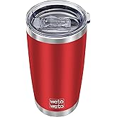 WETOWETO 20oz Tumbler, Stainless Steel Vacuum Insulated Water Coffee Tumbler Cup, Double Wall Powder Coated Leak-proof Travel Mug (Red, 1 Pack)