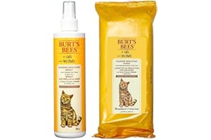 Burt's Bees for Cats Dander Reducing Spray and Wipes Bundle