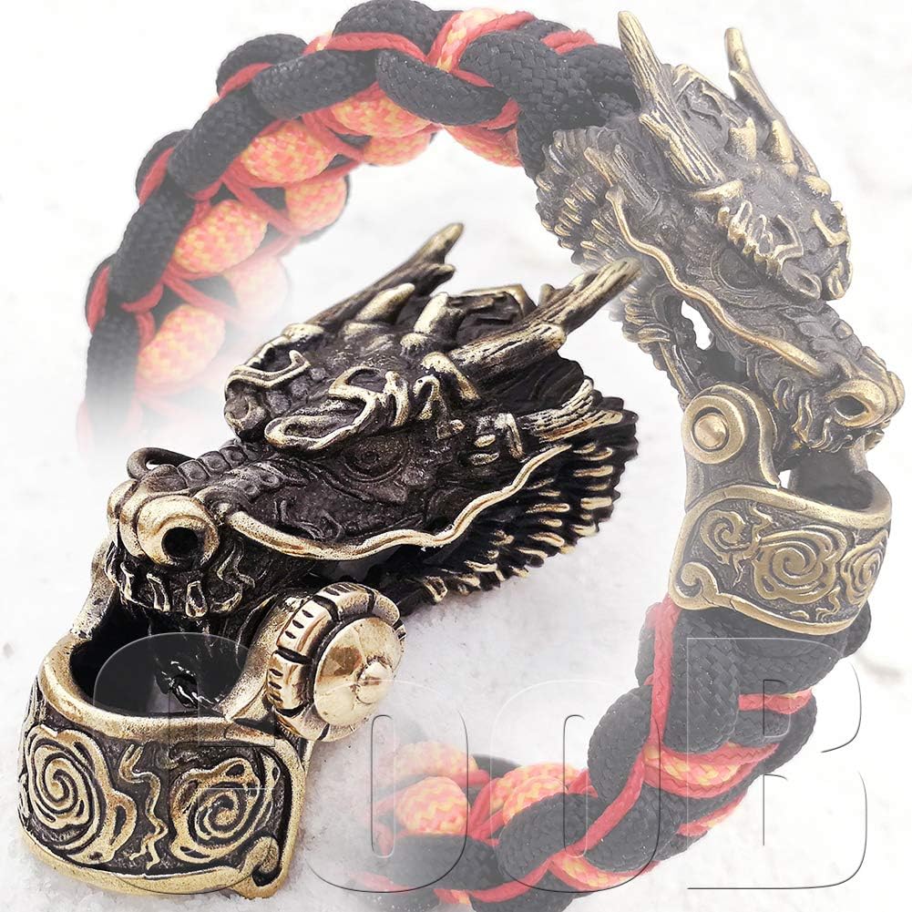 CooB EDC Hand-Casted Paracord Buckle Shackle Bead Dragon. Luxury Paracord Buckles Shackles Beads Locks for Cusom Bracelets Making 1pcs/Lot (Dragon) : Sports & Outdoors