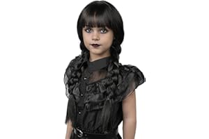 MUPUL Long Braid Wig With Bangs Black Braided Wig Girls Halloween costume Wigs For Kids