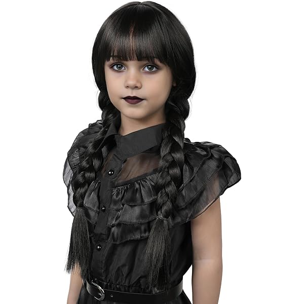 Gunaniti Black Dress Up Costume For Girls – Halloween Birthday Party Cosplay Outfit With Accessories (Ages 3-12)
