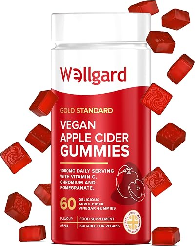 Wellgard Apple Cider Vinegar Gummies 1000mg Veg/Non-GMO 60ct Vitamin C