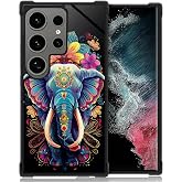 ZHEGAILIAN Case for Samsung Galaxy S25 Ultra,Colorful Painted Elephants S25 Ultra for Men Boy,Drop Protection with Soft TPU Bumper