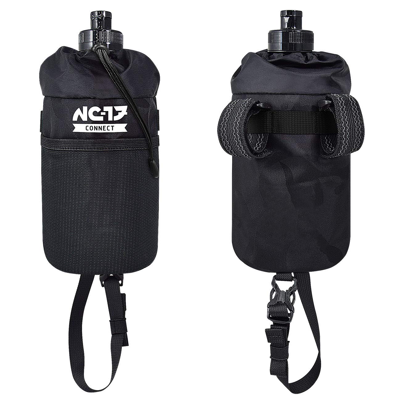 NC-17 Connect Storage Bag, Stem Bag, Handlebar/Stem Bag, Bicycle Bag for Storing Water Bottle, Food, Camera etc. Nylon, Black
