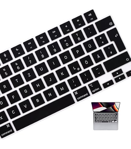 Amazon.com: XSKN German Black EU Version Keyboard Cover Skin for