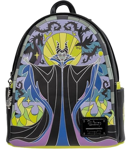 Loungefly Disney Villains Malificent Convertible Mini Backpack : Clothing, Shoes & Jewelry