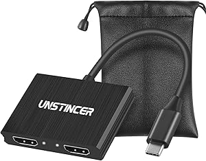 USB C to Dual HDMI Adapter ,Type C/Thunderbolt 3 to HDMI Converter 4K@30Hz ,USB C Dual Monitor Adapter for MacBook Pro 2020/2019,MacBook Air 2020/2019,Ipad Pro 2020,Dell XPS,Surface Book 2,etc.