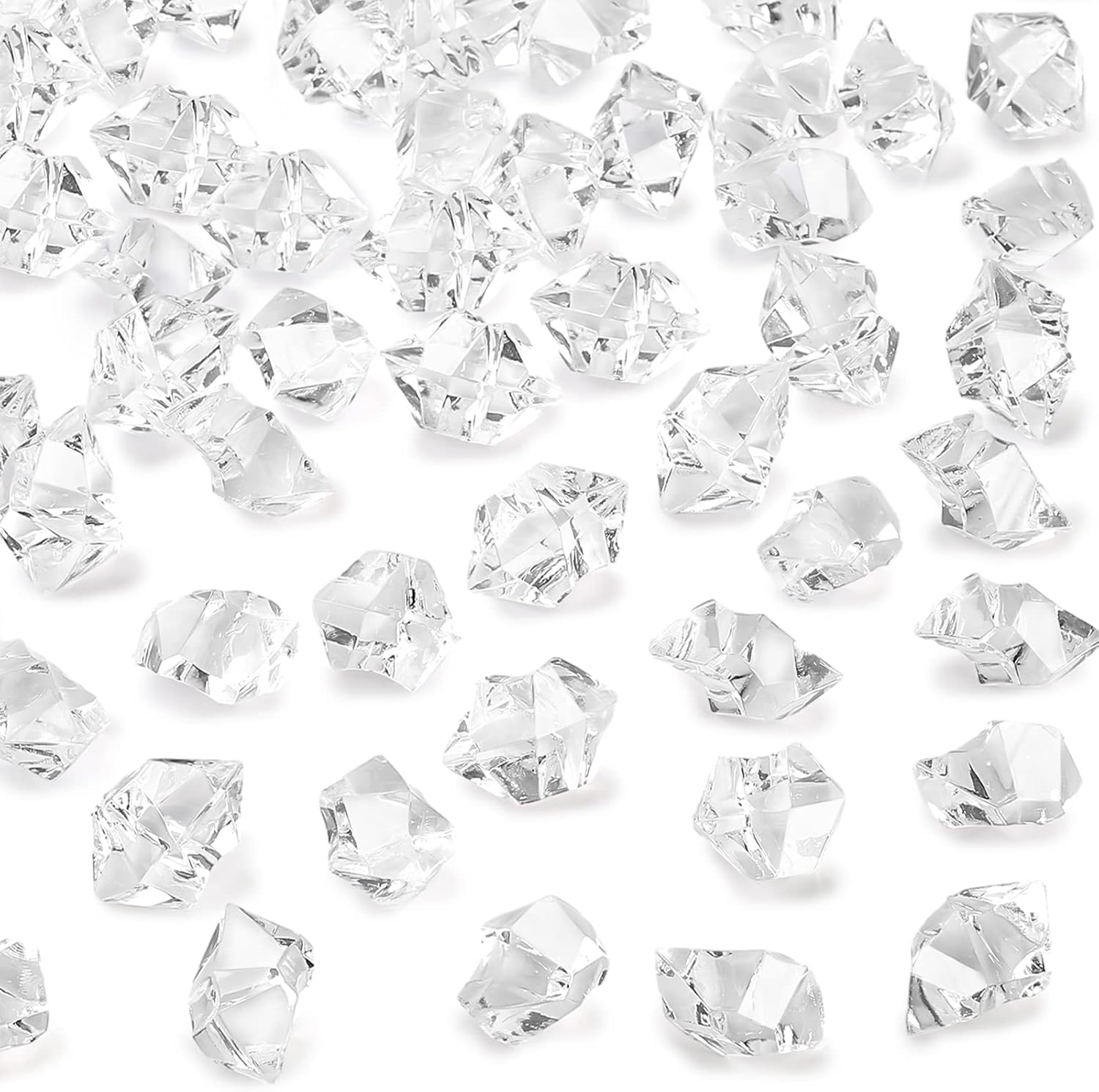 Vase Fillers - DomeStar Fake Ice, 150PCS Fake Diamonds, Plastic Diamonds Acrylic Rocks Vase Fillers for Centerpieces Wedding Party Table Scatter Food Display