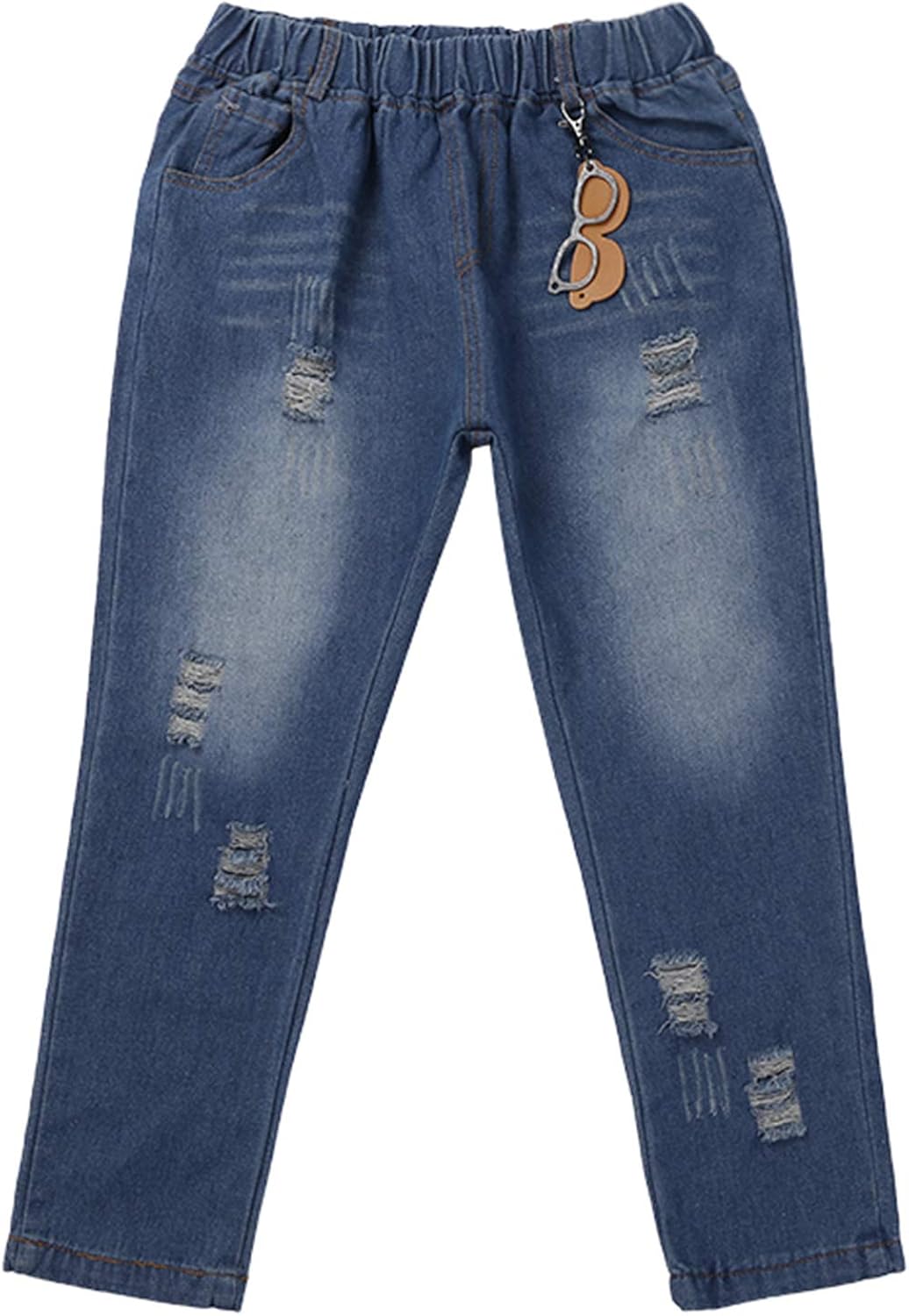 LXXIASHI Toddler Kids Baby Boys Ripped Jeans High Elastic Waist Casual Denim Long Pants Trousers Clothes 1-7Y: Clothing