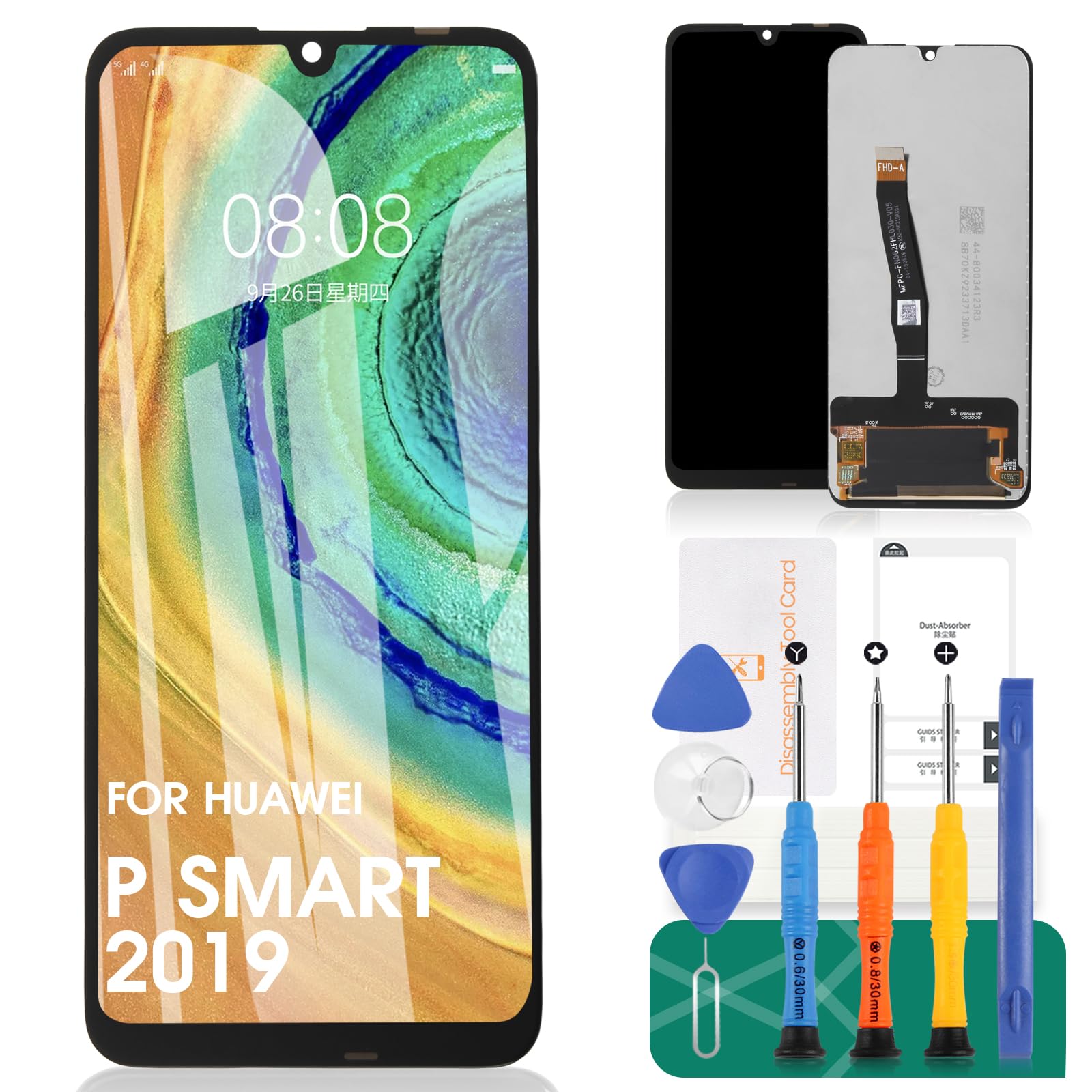 For Huawei P SMART 2019 Screen Replacement For Huawei P SMART 2020 LCD Dispay For Huawei P SMART 2019 Touch Screen Digitizer Assembly Repair Kits (Black With Frame)