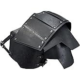 HiiFeuer Viking Faux Leather Single Pauldron Shoulder Armor, Retro Medieval Knight Shoulder Armor for LARP/Cosplay