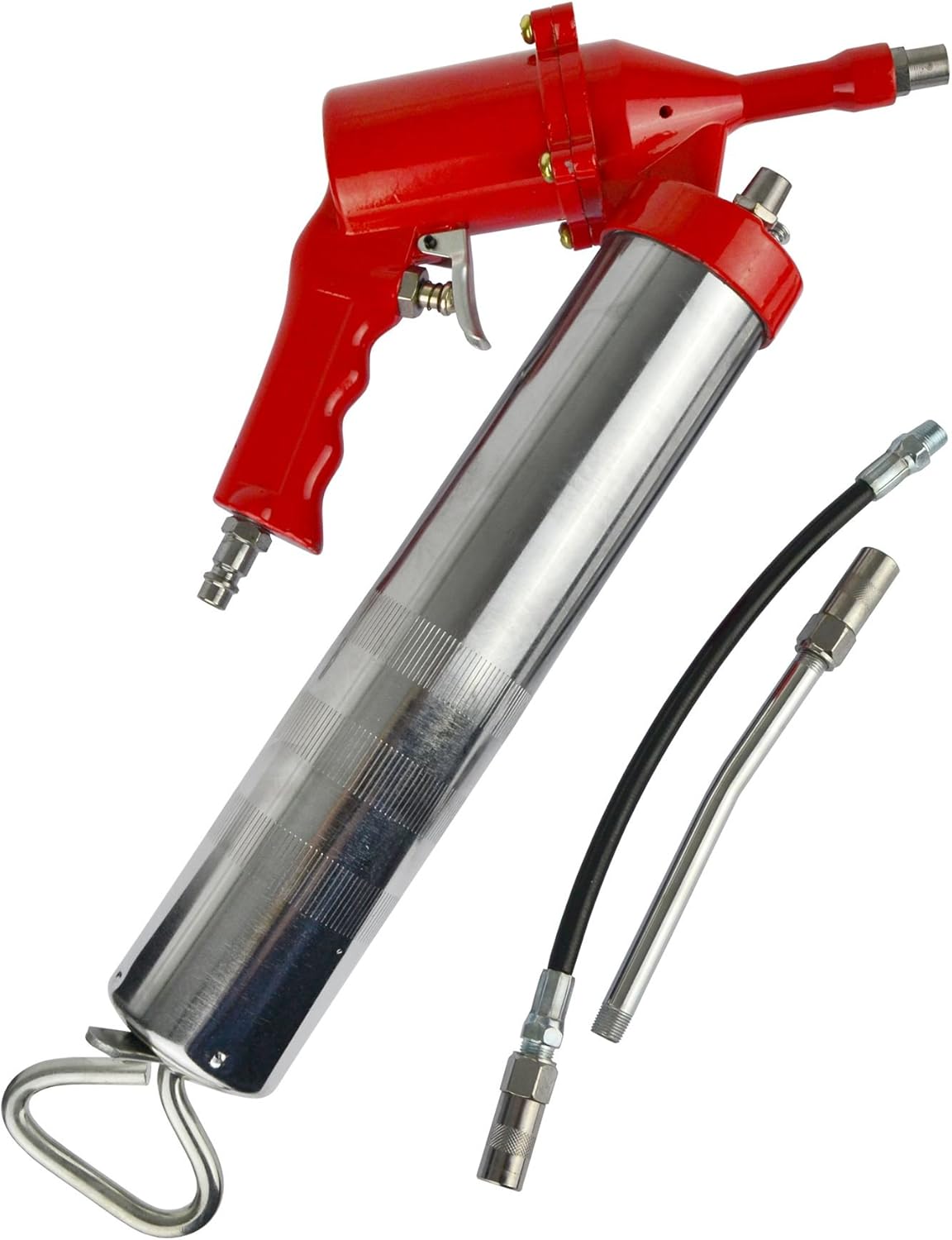 14oz Air Grease Gun Pump with Rigid and Flexible Extension Lubricating