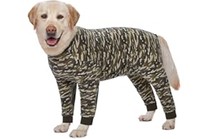 Yeapeeto Dog Onesie Surgery Recovery Suit for Large Medium Bodysuit Dogs Pajamas PJS Full Body for Shedding, Prevent Licking,