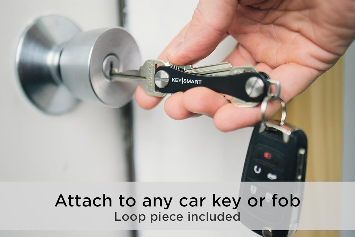 KeySmart Classic - Compact Key Holder and Keychain Organizer (up to 14 Keys, Black): Office Products