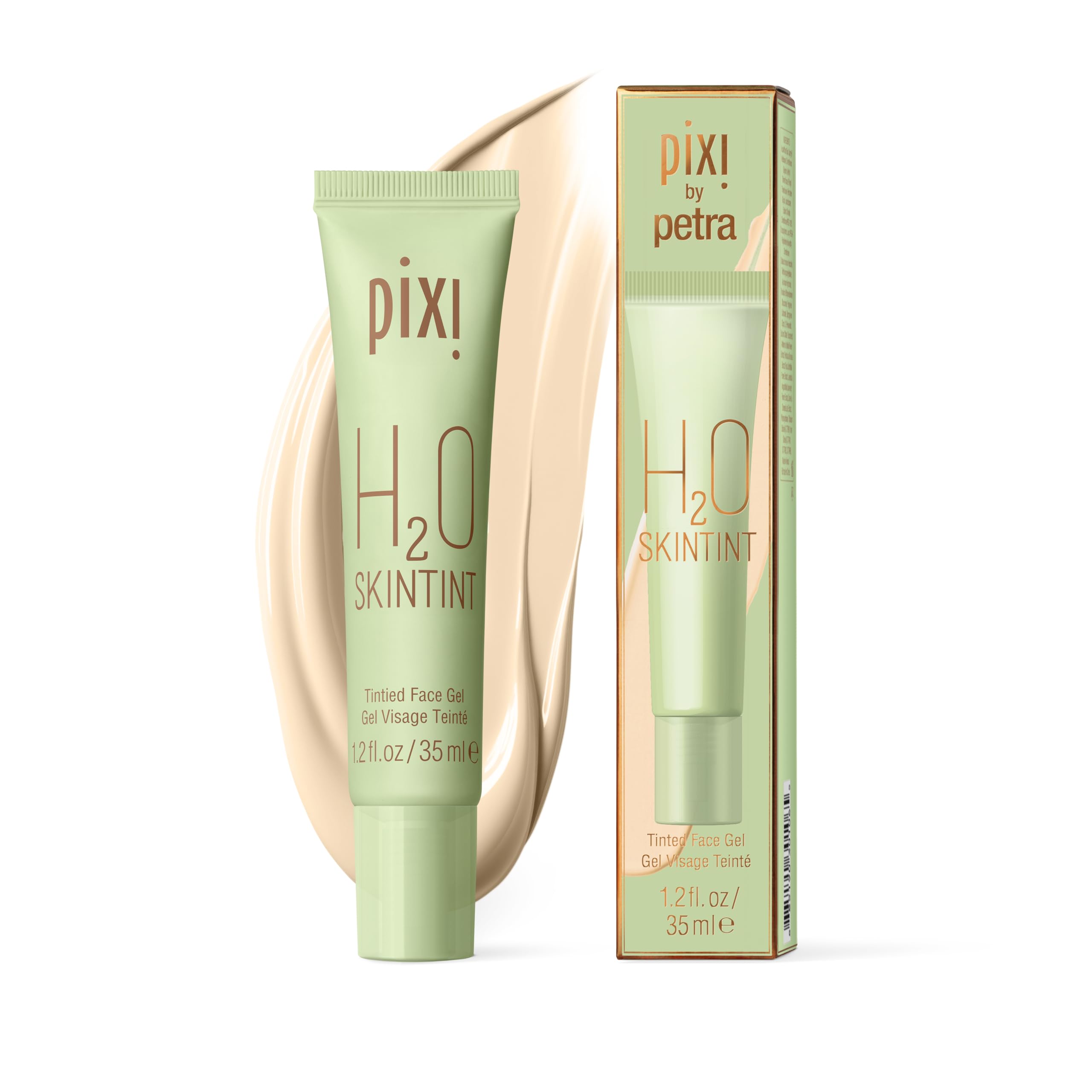 Pixi H2O SkinTint | Tinted Gel Moisturiser | Lightweight, Hydrating & Water-Resistant | Evens Tone & Reduces Redness | Cream | 1.2 fl oz/35 ml