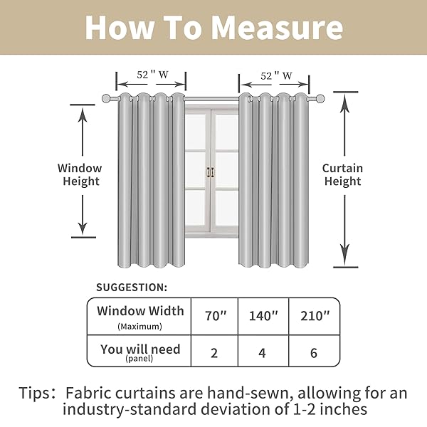 LAMIT LINEN TEXTURED CURTAINS FOR LIVING ROOM, 95 INCHES LONG GROMMET THERMAL INSULATED THICK BURLAP CURTAINS LIGHT FILTERING PANELS FOR BEDROOM/FARMHOUSE, SET OF 2 PANELS, W52 X L95, TAN BROWN