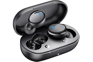 Lanteso True Wireless Bluetooth 5.3 Earbuds, 48H Playtime,Light Weight Headphones in Ear Buds Built in Mic Headset Premium Sound with Deep Bass,Clear Calls Earphones for Sports Workout Black