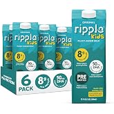 Ripple Kids Original Plant-Based Milk, 32 Fl Oz Cartons (Pack of 6) | Pediatrician Recommended 8g Protein + DHA &amp; Choline Top 8 Allergen-Free