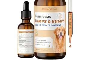 PKPEREKOND Dog Lumps and Bumps Supplement, Turkey Tail Mushroom Guard for Dog Lipomas, Organic 7 Mushroom Complex Drops, Strengthen Immunity & Energy for Buddy with Shiitake Mushrooms, Reishi, Lion's Mane
