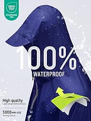 SaphiRose Hooded Rain Poncho Waterproof Raincoat