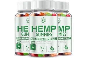 Drloton 3 Pack Hemp Gummies High Potency Hemp Supplement Gummies with Pure Natural Hemp Oil Extract, Bear Edible Gummy for Adults Vegan, Made in USA