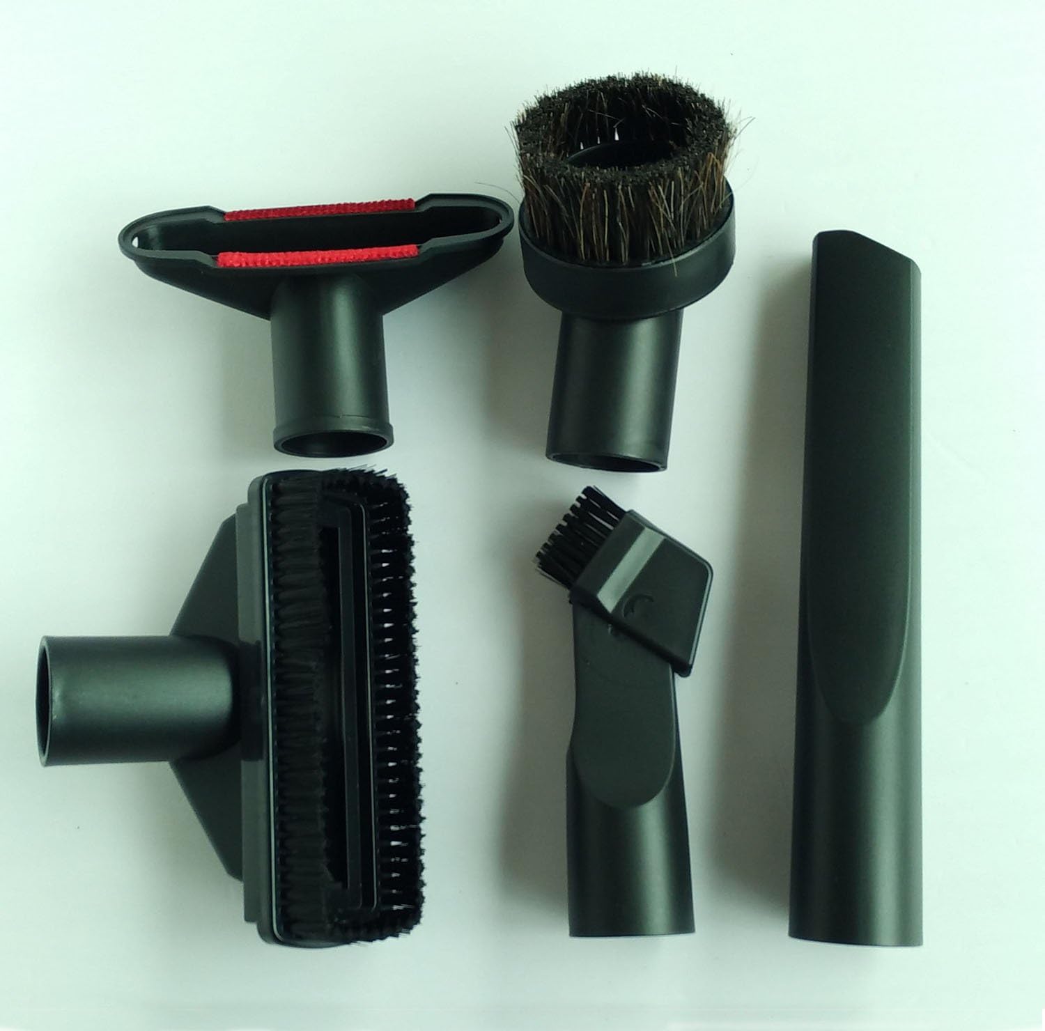GIBTOOL Vacuum Attachments Accessories Cleaning Kit Brush Nozzle Crevice Tool for 1 1/4 inch & 1 3/8 inch Standard Hose 6pcs -