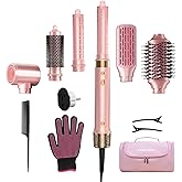 Mythsight Dual Voltage StyleVibe 6-in-1 Air Styler, Hair Dryer & Blow Dryer Brush with Travel Case - Auto Wrap Curls (L/R), Fast Drying, Thermal Brush for Blowouts & Frizz-Free Volume, No Heat Damage