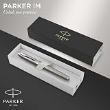 Parker IM Fountain Pen Stainless Steel Chrome Trim Fine Nib Blue Ink Gift Box view 2