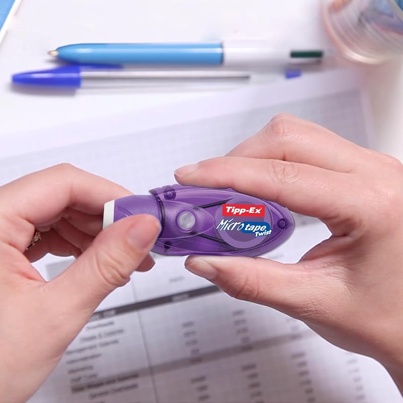 Tipp-Ex Correttore a Nastro, Micro-Tape Twist, Bianchetti a Nastro 2+1 Unità, Colori Assortiti, Cancelleria Scuola e Casa
