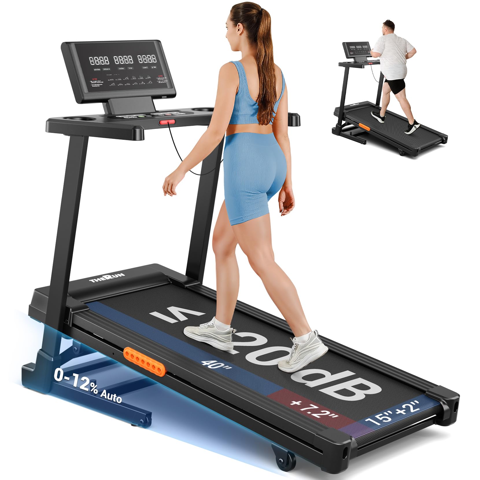 Photo 1 of ***PARTIAL SET - PRICE ADJUSTED***
THERUN Treadmill with Incline,8.7 MPH 12% Auto Incline Treadmill,Compact Treadmill for Home,Brushless Motorized Treadmills for Quiet Running