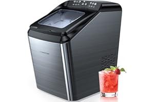 Freezimer Dreamice X1| 33lbs Self-Cleaning Ice Makers Countertop, Portable Ice Maker Machine Countertop, 9 Cubes Ready in 7-10 Mins, 2 Size Ice Cubes Bullet Ice Machine | Black